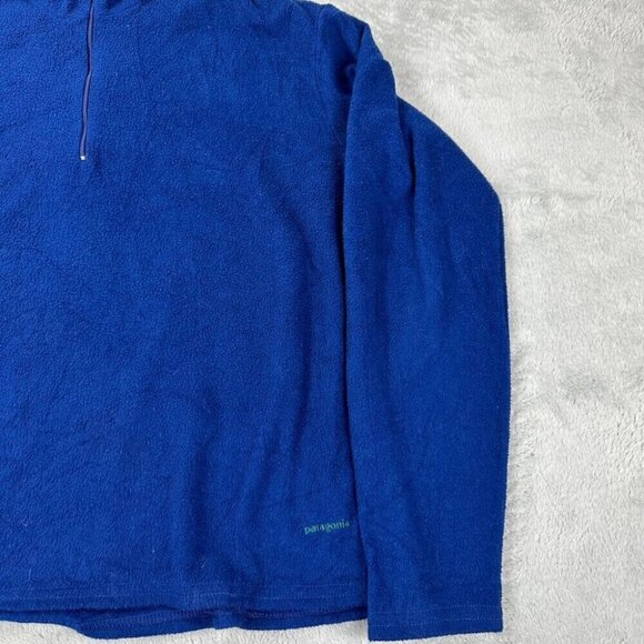 Vintage Patagonia Capilene Blue Fleece 1/4 Zip Pullover Men's Size Large 43482 - Picture 12 of 13